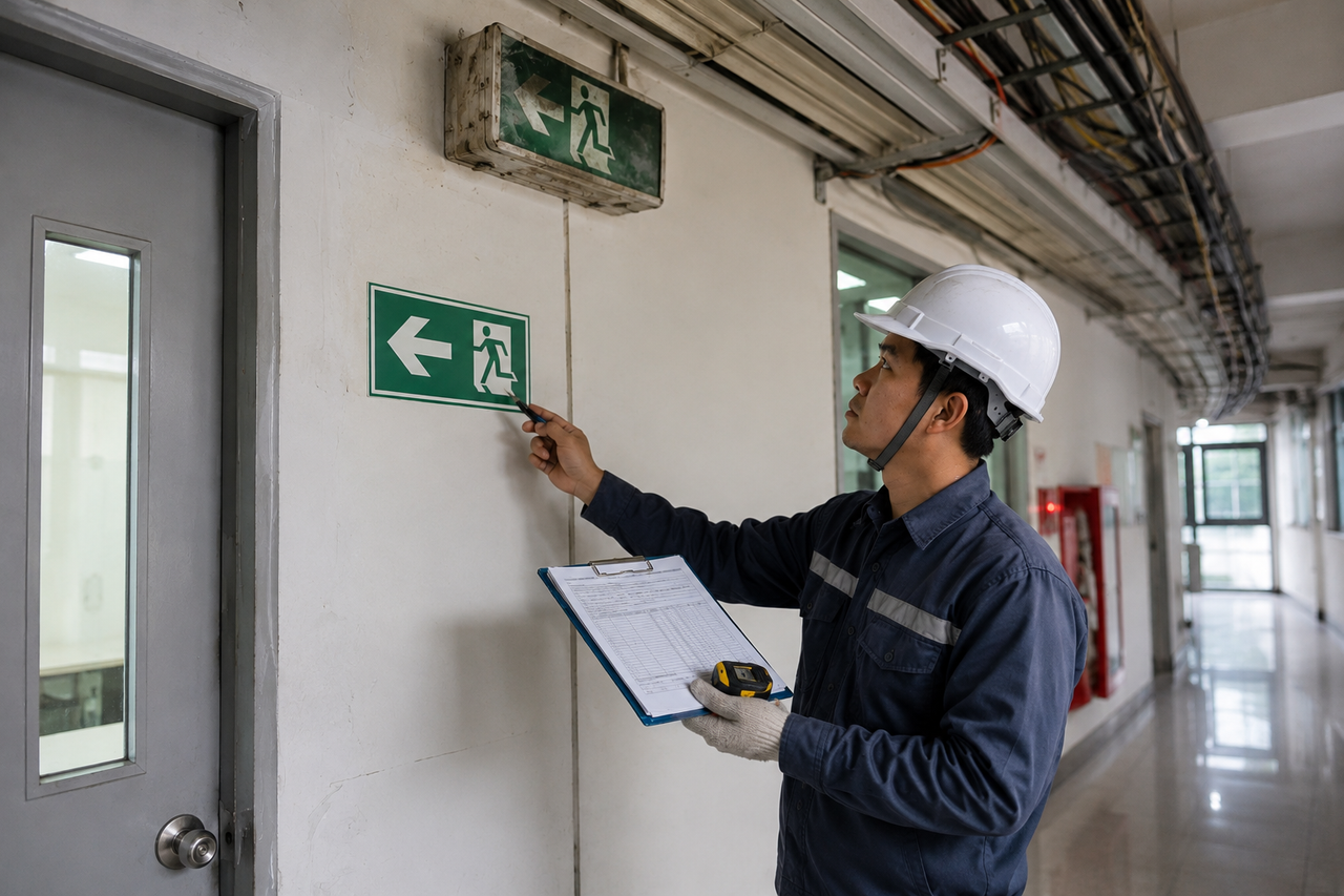 Đội ngũ kỹ sư NTC khảo sát hệ thống chữa cháy tại công trình