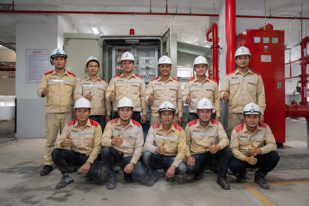 Đội ngũ kỹ thuật NTC bảo trì hệ thống PCCC